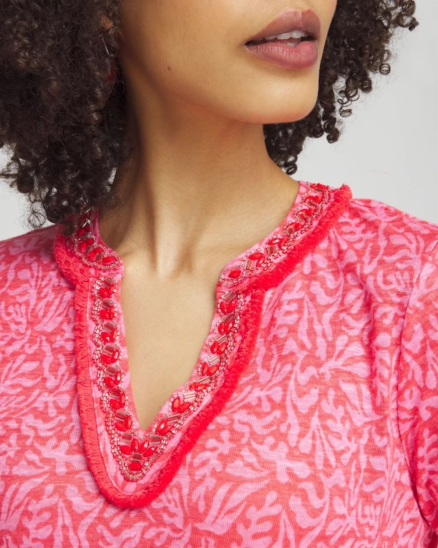 Linen Reef Embellished Tunic - image 4
